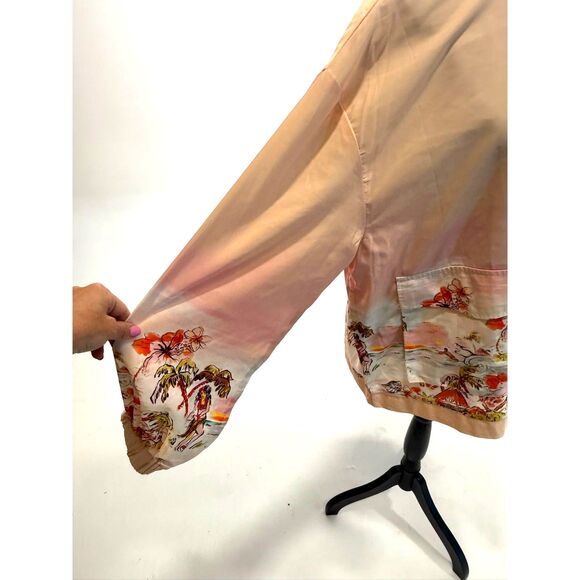 Royalty by Maluma	NWOT 1/4 zip pink hula print windbreaker - Picture 5 of 7